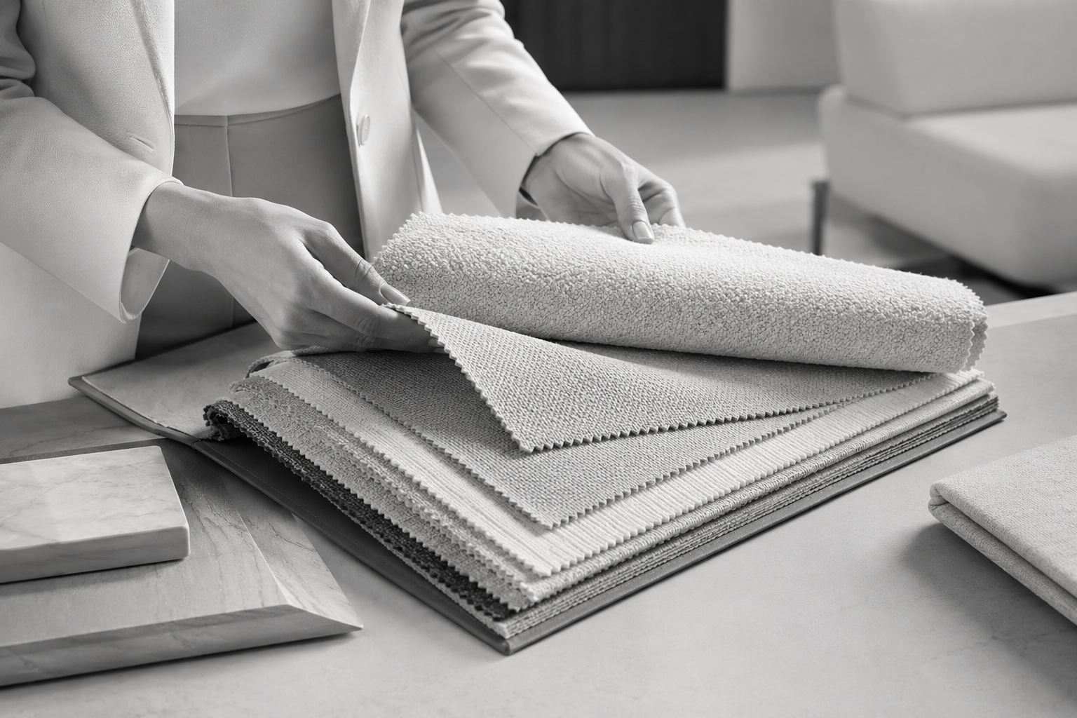 Premium kumaş kartelasından kumaş seçimi